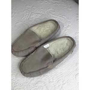 EMU Ridge Mens Beige Cow Suede Shearling Lined Slippers Size US 10 (L)